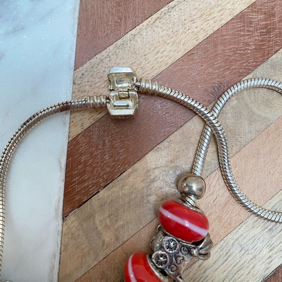 Pandora - Similar Authentic 925 Sterling Silver Necklace w/ Pram Stroller Charms - Picture 8 of 8